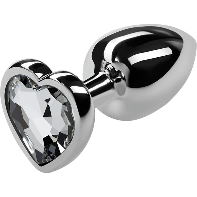 Rimba - Buttplug Small Met Kristal In hartvorm - Transparant
