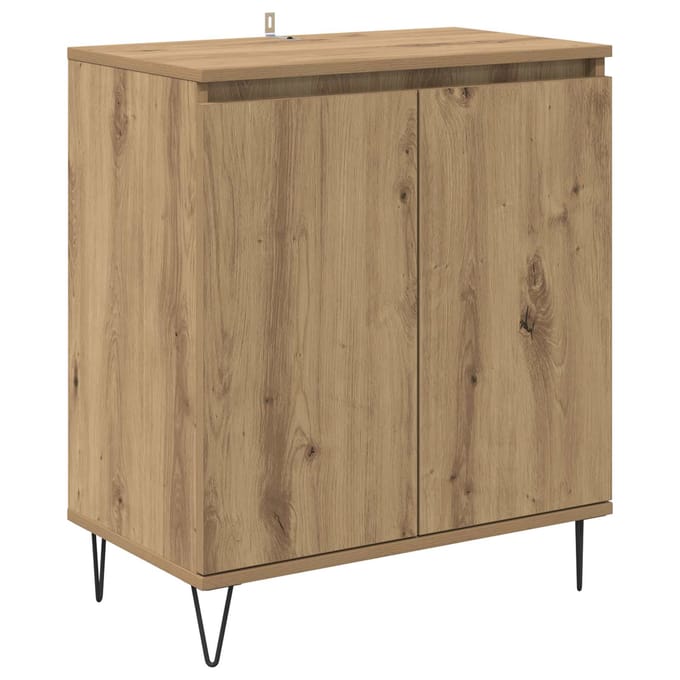 vidaXL - Dressoir - Artisan - Eiken - 60 - x - 35 - x - 70 - cm - Bewerkt - hout