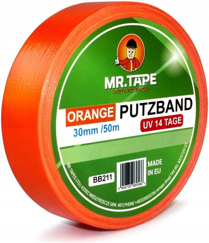 Sterke Oranje Schilder-/Stukadoorstape 30mm x 50m UV-bestendig