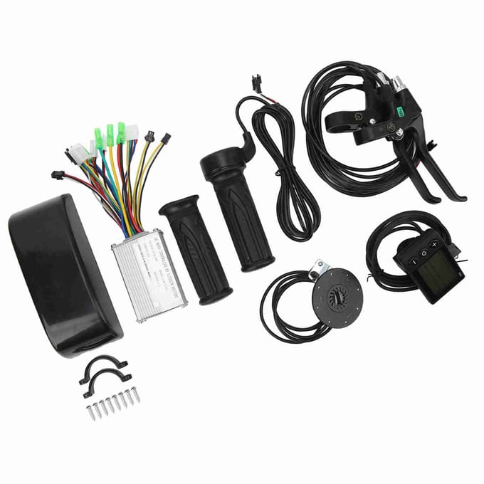 15A Controller S866 Paneel Remhendel en Draaigashendel Elektrische Fiets Ombouwset voor 250W black