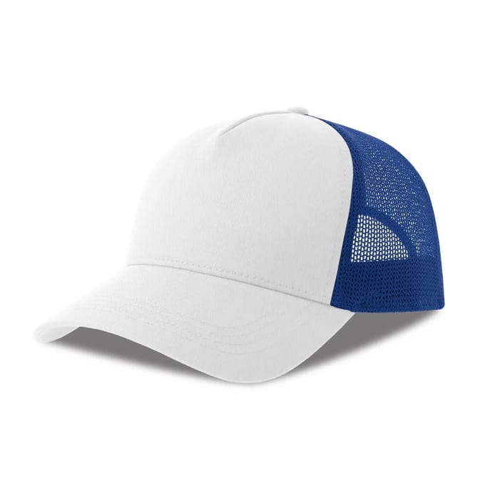 Atlantis Headwear Rapper Cotton-S Cap AT535 - WHITE/ROYAL - One size