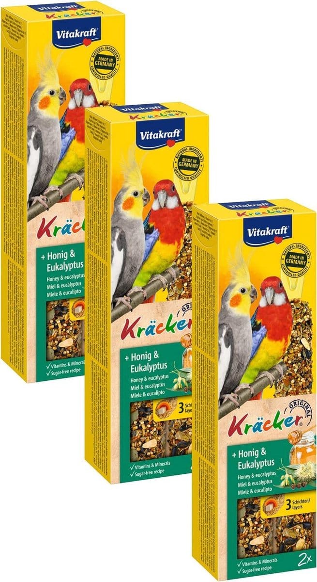 Vitakraft Valkparkiet Kracker 2 stuks - Vogelsnack - 3 x Honing