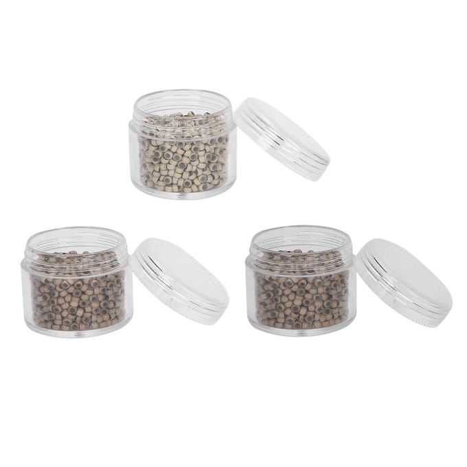 3 Flessen 3,0 mm Siliconen Micro Links Ringen Kralen Klein Comfortabel Haarverlenging Gereedschap (6#8#13#) white