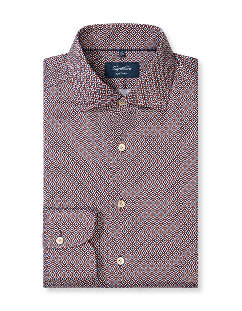 OLYMP Signature Overhemd, Tailored Fit, Signature Kent, Bordeauxrood