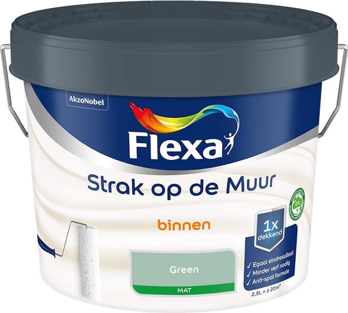 Flexa - Strak Op De Muur Binnen Mat - Green - Mengverf - 2,5 L