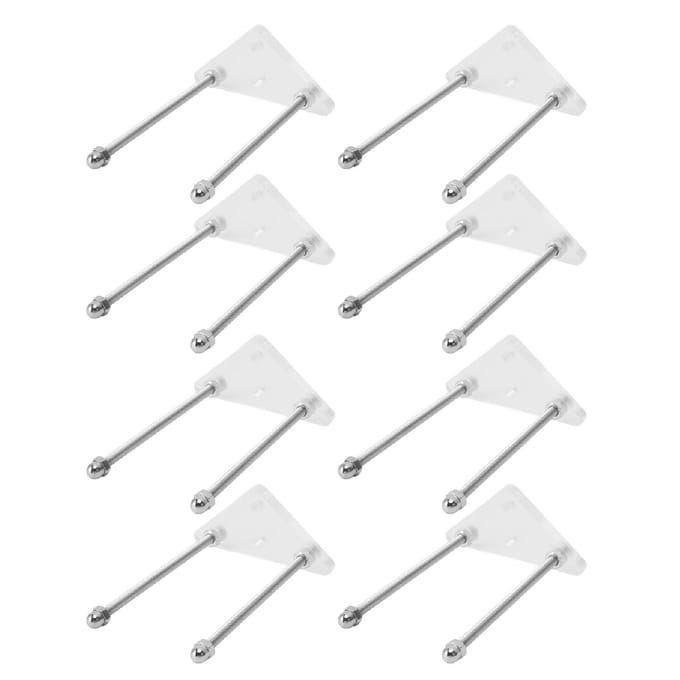8 Pièces Support Mural Skateboard Acrylique Support de Rangement Cintre pour Utilisation Horizontale et Verticale white