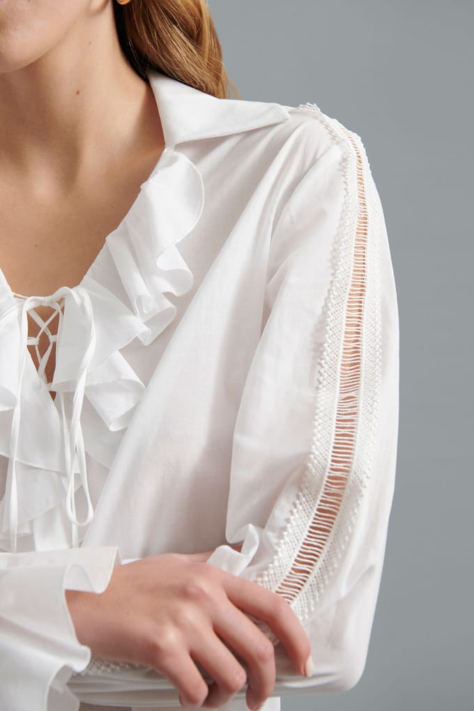 Anne Fontaine Euskal White Taglia: 40 | Maglie a manica lunga Outlet | Donna | Bianco