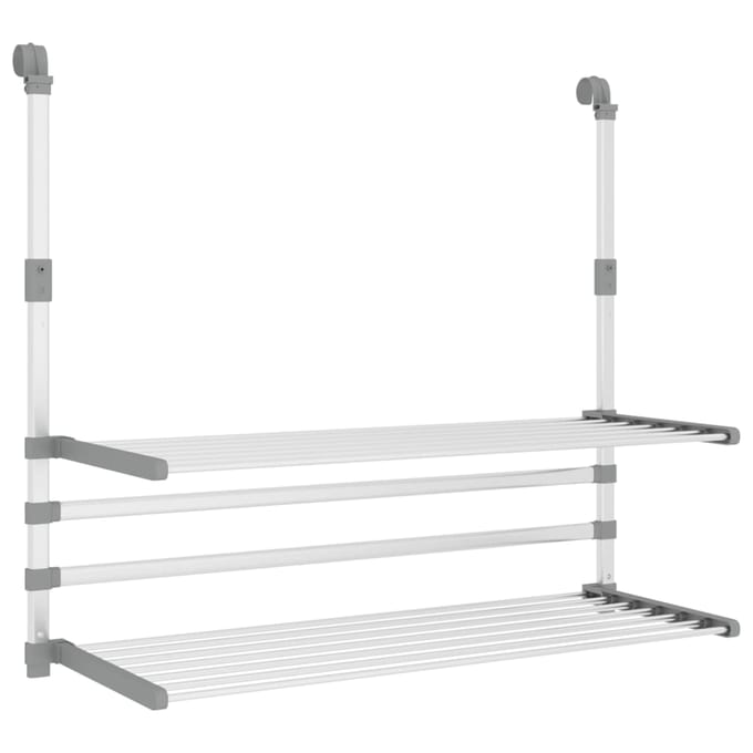 vidaXL - Droogrek - voor - balkon - 89x25x(60-95) - cm - aluminium