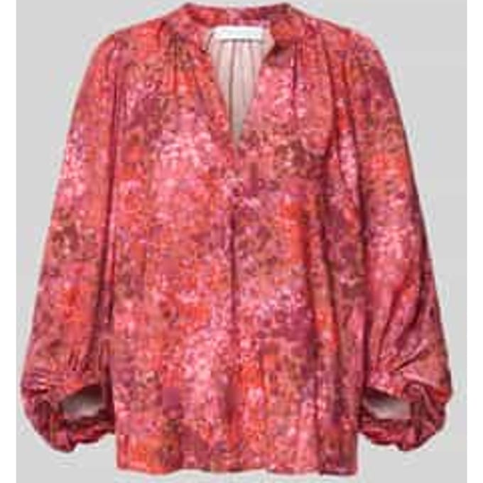 relaxed fit blouse van viscose met V-hals