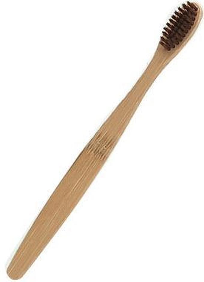 KELERINO. Bamboe Tandenborstel Zacht/medium - 2 stuks - Coffee