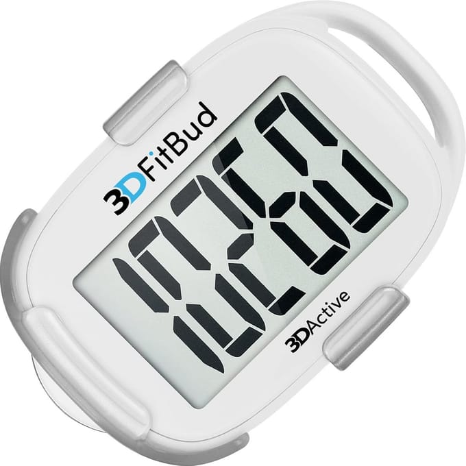 Stappenteller - Activiteitentracker - Dagelijkse stappen tellen - 3D Tri Axis sensor - Groot display - Wit