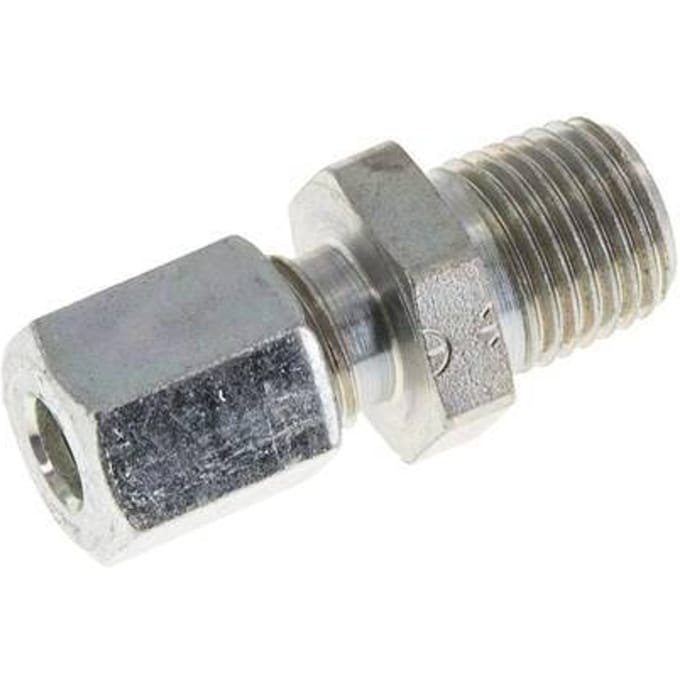 6L & R1/4'' Verzinkt Stalen Rechte Snijringkoppeling Buitendraad 315bar ISO 8434-1