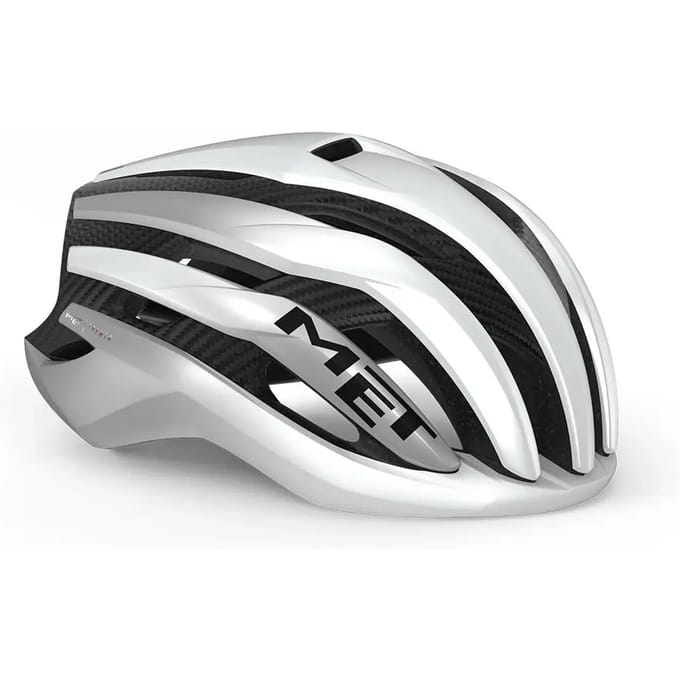MET Trenta 3K Carbon MIPS Fietshelm - Maat S - White Silver Metallic Matt