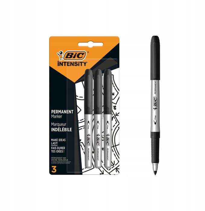 BIC Intensity Permanente Markers Zwart 1.8mm - 3 Stuks