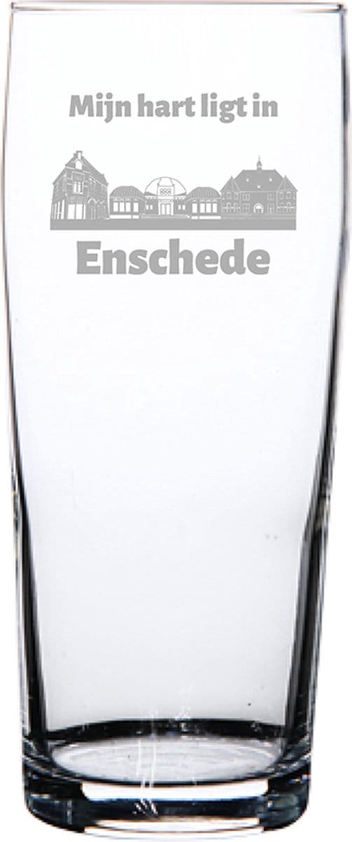 Gegraveerde bierfluitje 19cl Enschede