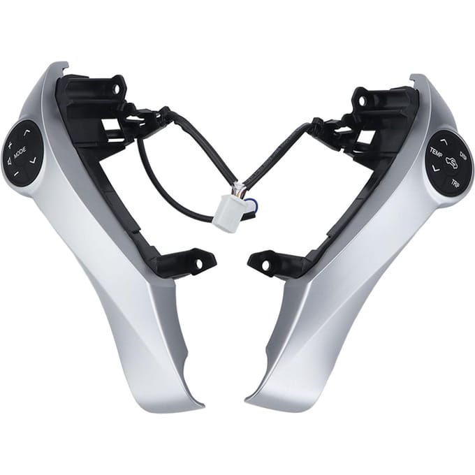 Stuurwielbekleding met Bedieningsknoppen Zilver ABS Multifunctioneel Vervanging voor Prius 2009?2014 black