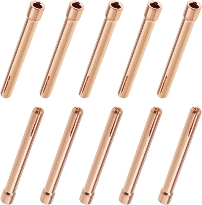 Spantang Tips - Wolfraam Houders - Lassen - Hoge Temperatuur Bestendig - 10 Stuks 2.4mm - Koperkleurig