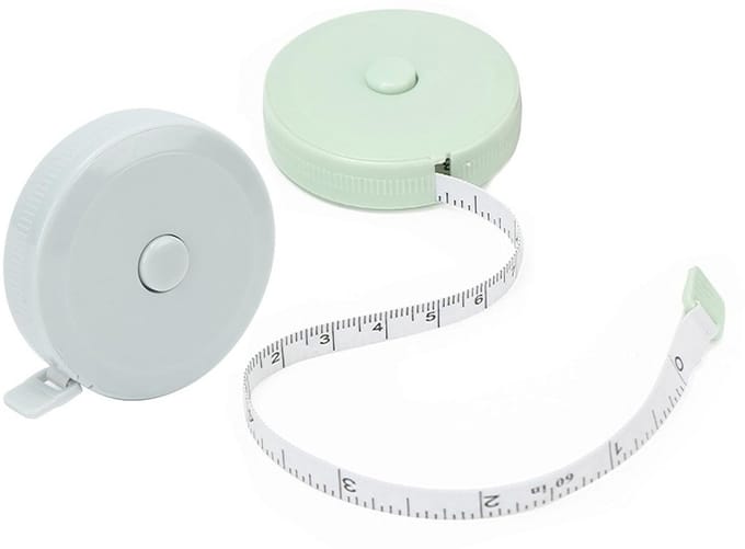 Kleermakersmeetlint 150 cm - 2 stuks, intrekbaar, voor lichaamsmetingen
