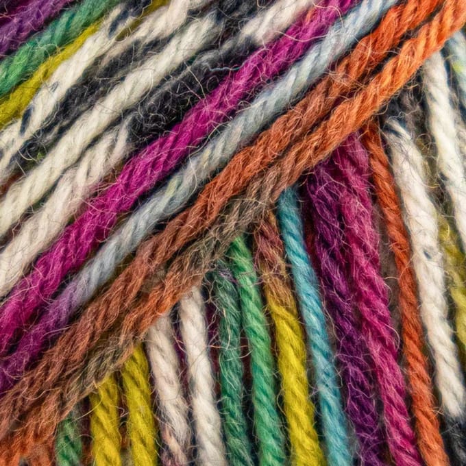 Brei-Haakgaren Luca-s – WoolenWalk Merino - 218 - Caleidoscope - gemeleerd - bol van 50 gram