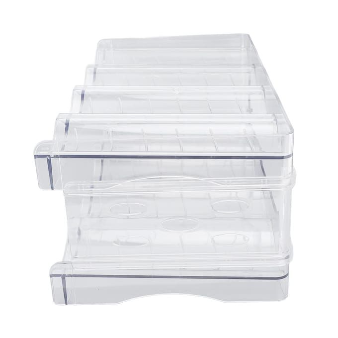 Organisateur de Bouteilles d'Eau Empilable Double Couche en Plastique Transparent Support de Rangement pour Tasses de Bureau pour white