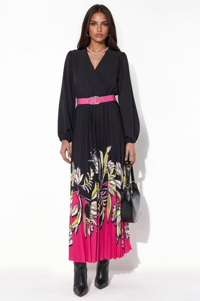 Bloemen Midi-jurk met Riem