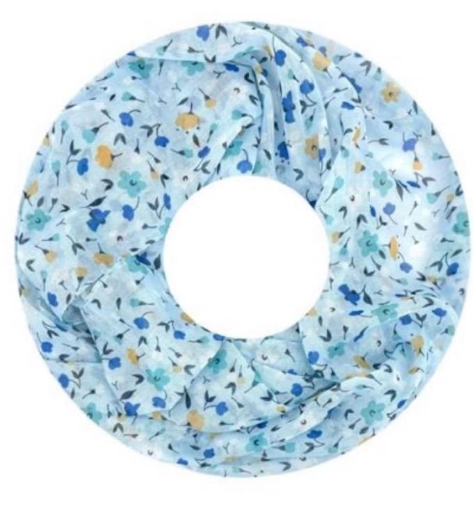 Dunne Colsjaal - Print - (33763#) - Blauw
