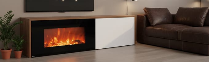 Elektrische Sfeerhaard TV-Meubel 180 cm – Wit - Medahomestore
