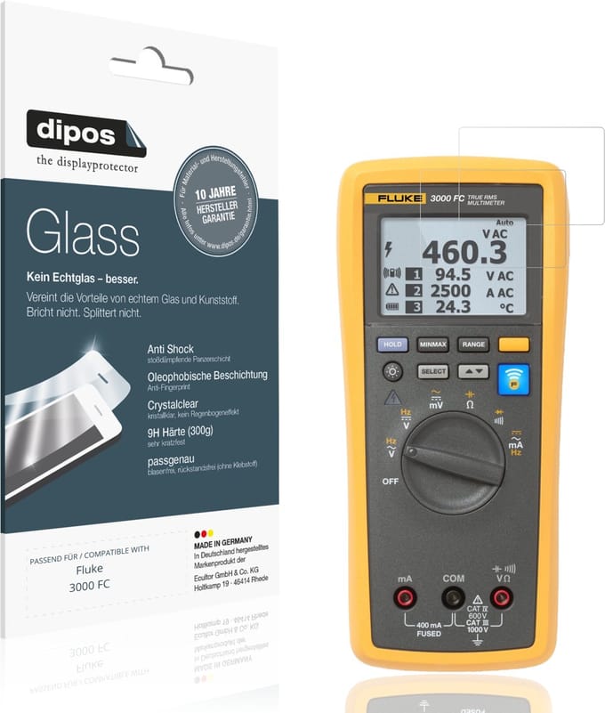 dipos – 2x Pantserfolie geschikt voor Fluke 3000 FC | 9H Screenprotector