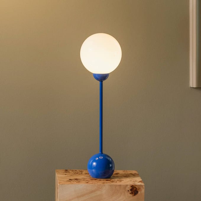 Globen Lighting tafellamp Ripley blauw, hoogte 52 cm, ijzer/glas