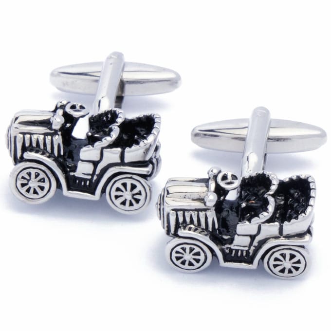 Manchetknopen - Auto Oud Vintage Stijl Zilverkleur