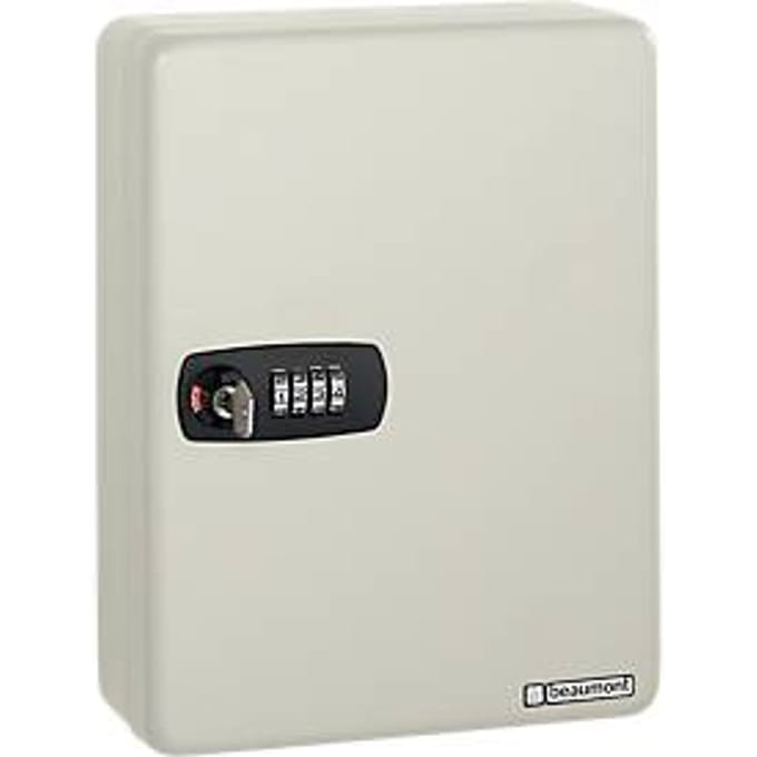 Sleutelkast met cijfercombinatieslot Keybox - plaatstaal - 40 haken - lichtgrijs