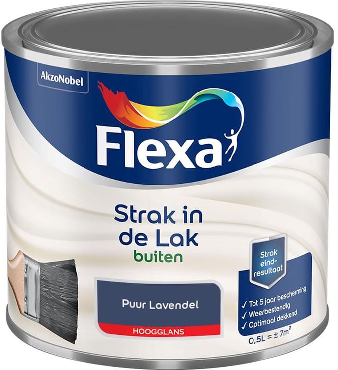 Flexa - Strak In De Lak Buitenlak Hoogglans - Puur Lavendel - Mengverf - 500 Ml