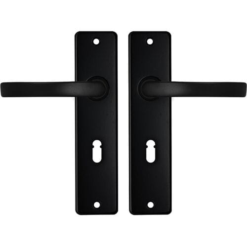 AXA Deurbeslag set Binnendeur - Edge Basic Blok - Deurkruk Zwart - met sleutelgat - SL55 - Deurklink met schild