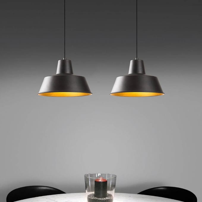 Opviq Hanglamp Saglam 3738, zwart/goud, metaal, 2-lamps
