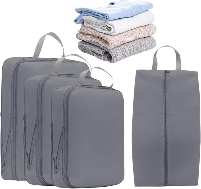 Compressie Packing Cubes Set - Ruimtebesparende Waterdichte Reisorganizers