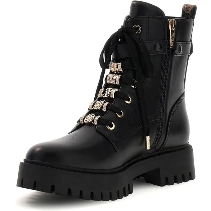 Guess dameslaarzen met veters Ficki zwart