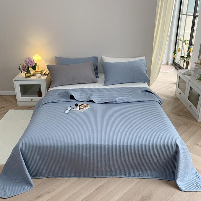 Couvre-lit matelassé en coton blanc massif coréen de qualité supérieure, couverture douce pour lit double, couvre-matelas, linge de lit king size 110x150cm 1pc