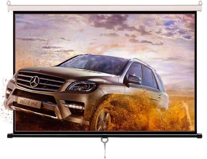 Projectiescherm Handmatig - Pull Down Scherm - Films Kijken - Automatisch Vergrendelingsmechanisme - 60 inch - Wit