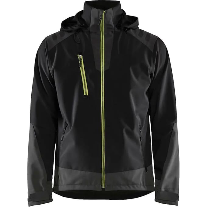 Blaklader Softshell jack 4749-2513 - Zwart/High Vis Geel - L