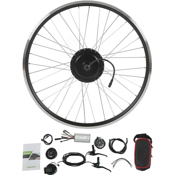 48V 500W Achterwiel Motor Kit Elektrische Fiets Conversie Kit met 11A Controller en LCD7U Paneel black