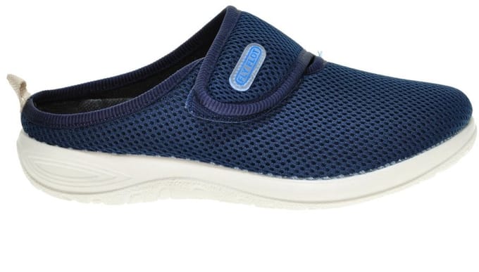 Blauwe Brede Zomermuil Met Velcro Steunzolen Flyflot maat 37