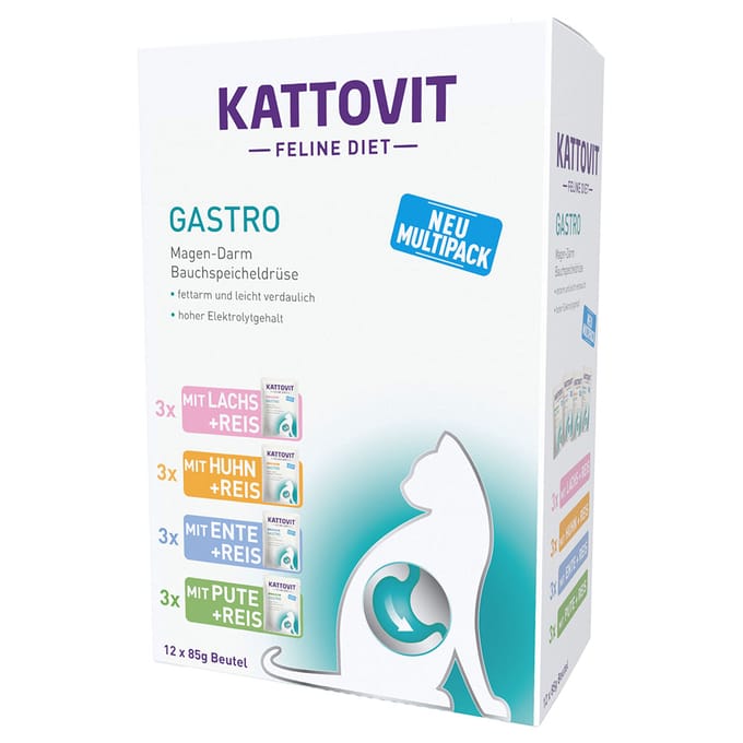Kattovit - Feline Dieet Pouch Gastro Multipack 12x85g (verpakking van 5) - Gastro