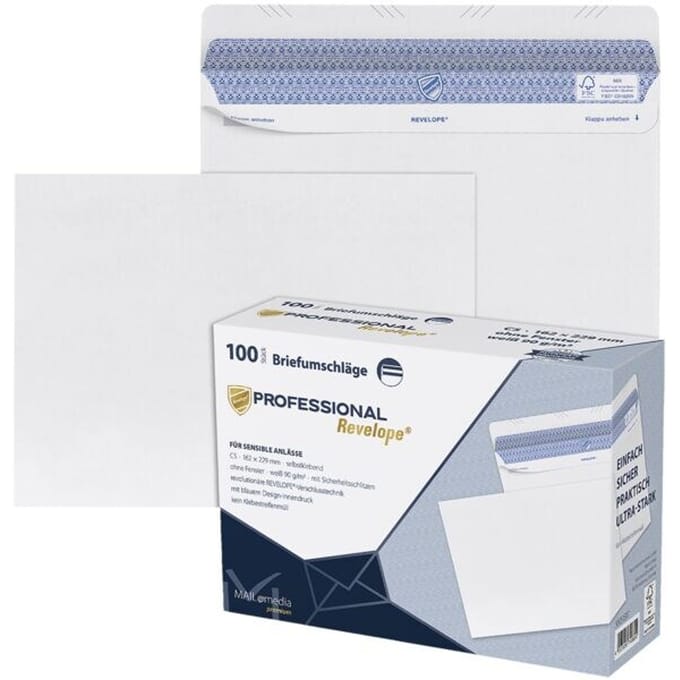Enveloppen REVELOPE Professional« DLplus zonder venster zelfklevend - 100 stuks