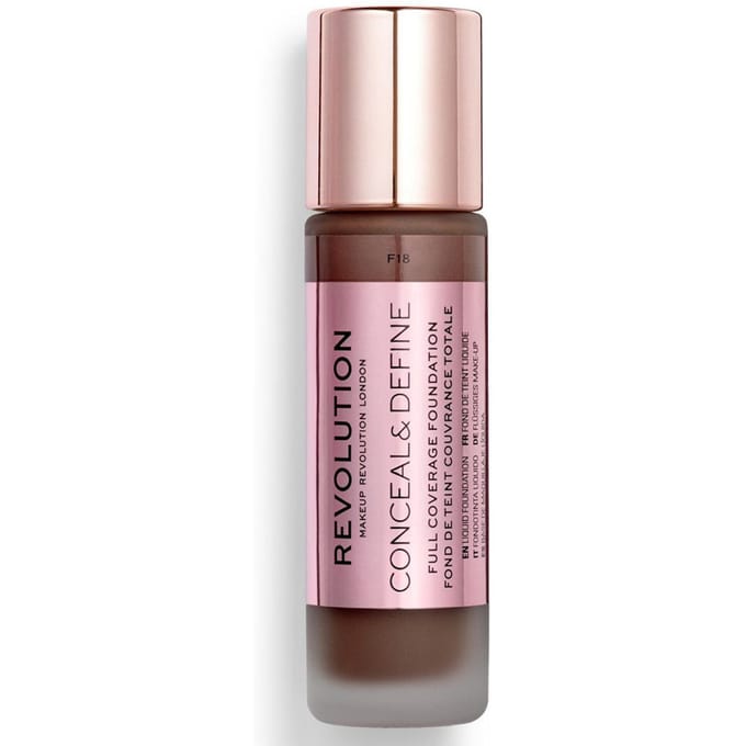 Makeup Revolution Conceal & Define, Oil Free, Cream Foundation, F 18, 23 ml