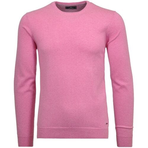 Ragman Trui Supersoft Knit Pullover Knitted Elbow Patches Rosé / male