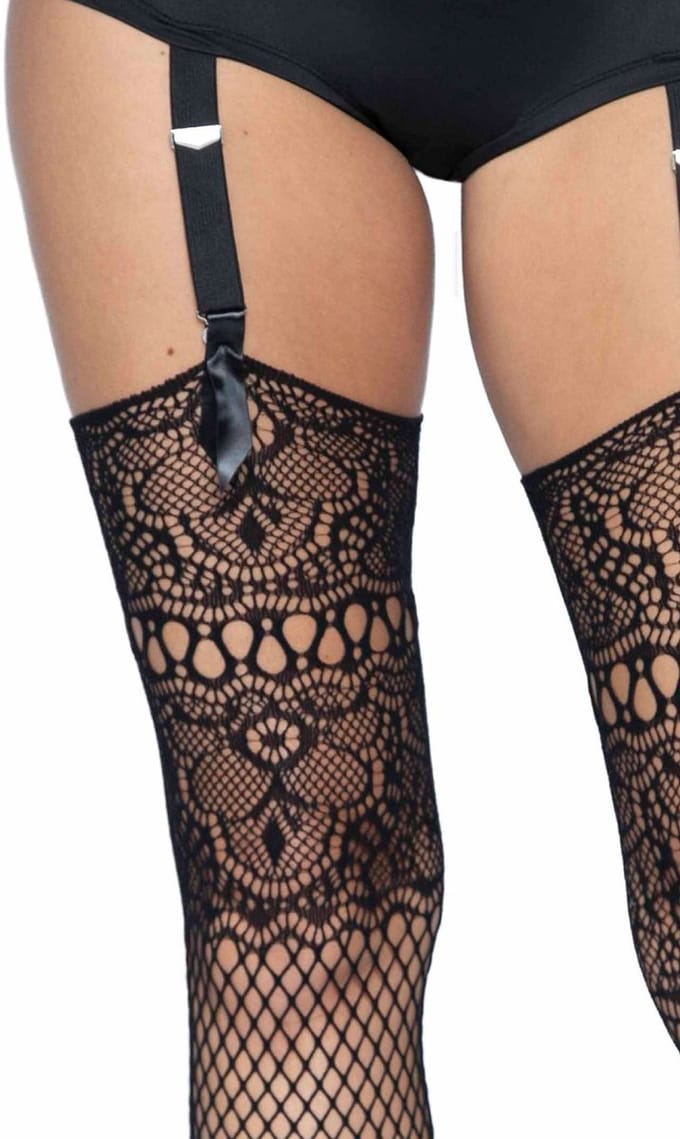 Dunne panty met achternaad en kantafwerking voor dames Leg Avenue