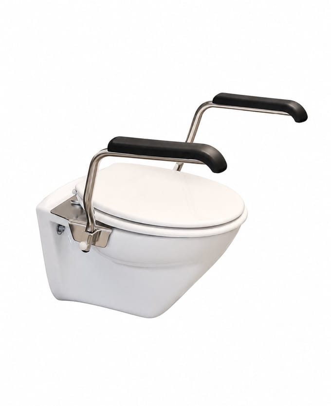 Jadacare - Toiletbeugel set /Toiletsteun Set - met opklapbare armsteunen - RVS