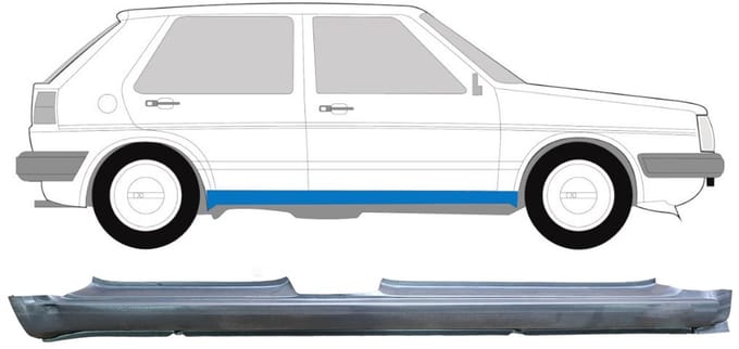 Volledige dorpel voor Volkswagen Golf 2 1982-1992 / Rechts