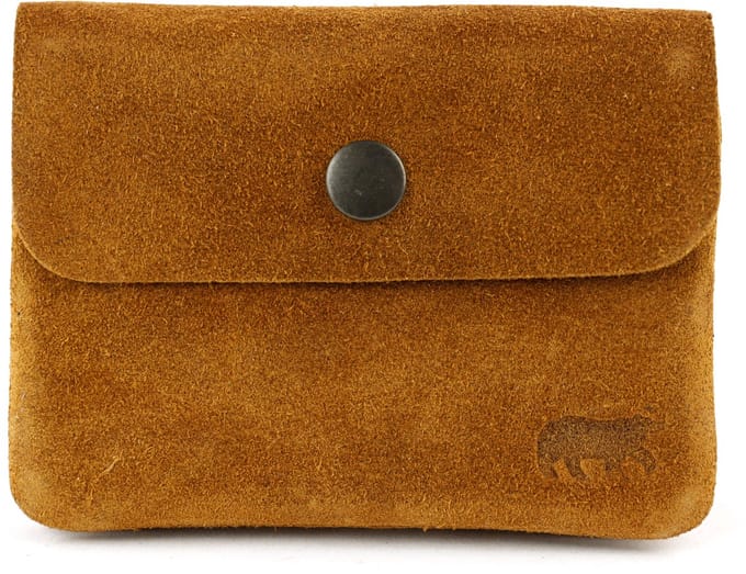 Bear Design Pietje Suede Leren Portemonneetje - Cognac