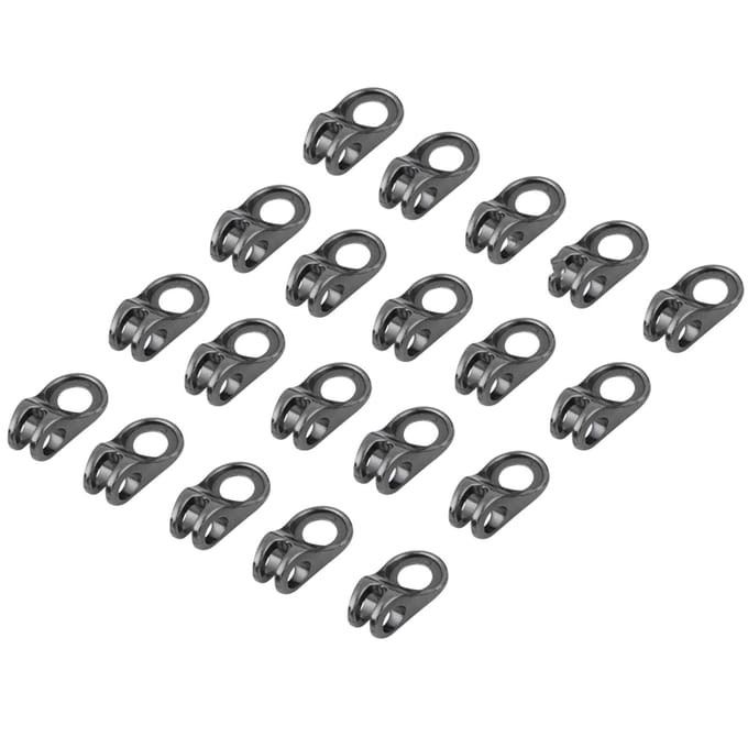 20x Veterhaken Veterbeslag Gespen Met Klinknagels voor Reparatie Kamp Wandelen Klimaccessoires Gunmetal gray